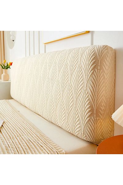 Choice L200cm H50-60cm XL A3 Bedhead cover 1pc Jacquard Bed Headboard Cover Solid Color Elastic Bed Head S