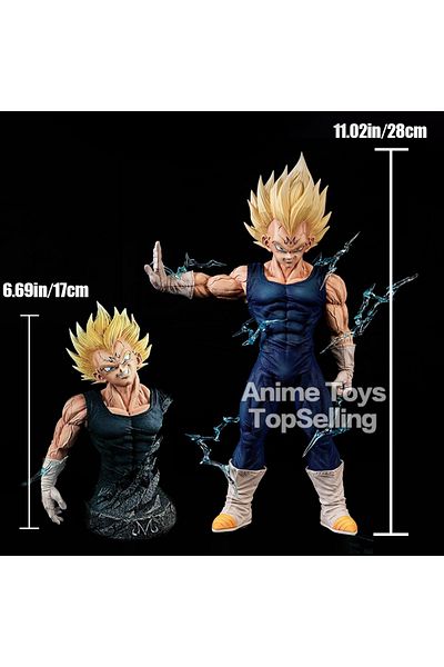 BANDAI Vegeta C 33cm Anime Dragon Ball Z Figure Majin Vegeta Figurine Replaceable Hands And Head Pvc Action