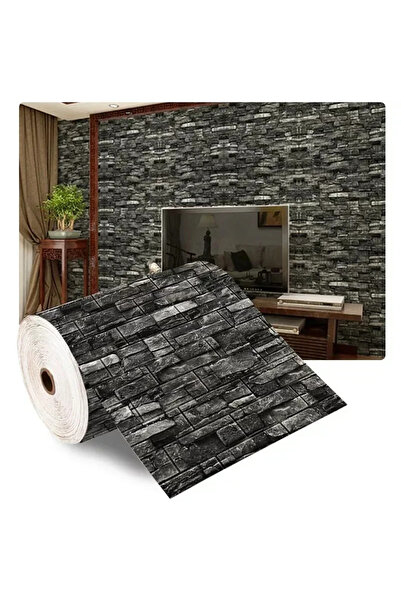 Choice 70 سم × 200 سم أسود رمادي 70 سم × 2 متر 3D رغوة ناعمة ورق جدران الطوب ...