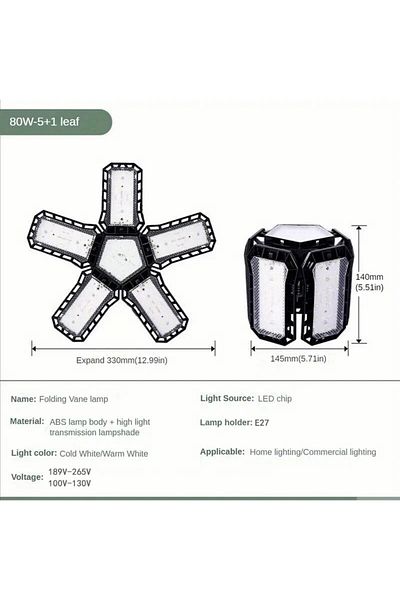 Choice AC220V(189V-265V) Cold White 6000K 80W LED Garage Light Bulbs 45W 60W 80W10000LM Super Bright Garage