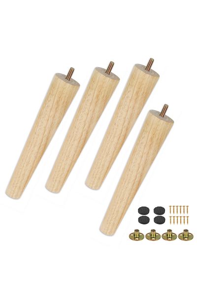 Choice H20cm 4PCS Solid Wood Furniture Legs Kit 8/15/20cm Height Furniture Feet Sloping Cone Sofa Bed Cabin