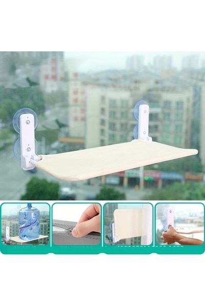 Choice أرجوحة قطط معلقة على شكل عش أبيض كريمي مع كوب شفط فائق يمكن إزالته وغس...