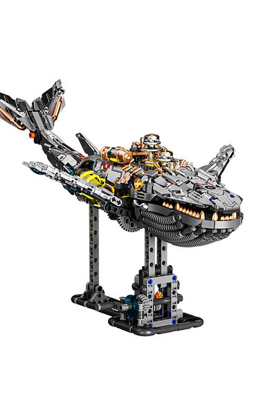 Choice No Box 1388PCS Mechanical Whale Building Block Joints Movable Ocean Overlord Model Bricks With Light