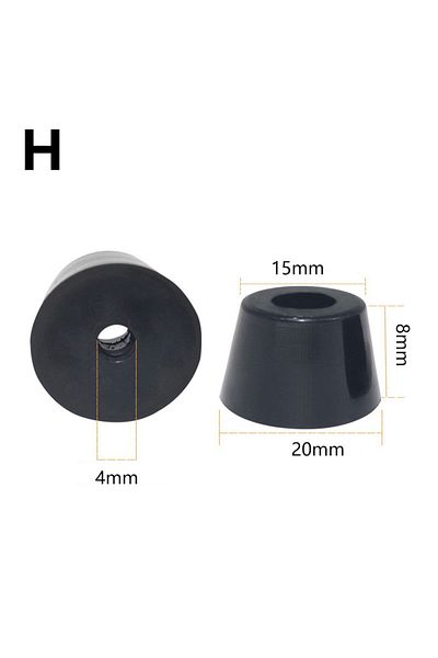 Choice H 10pcs Black Rubber Machine Feet Shock Pad Non-Slip Furniture Chair Floor Cabinet Table Leg Foot P.