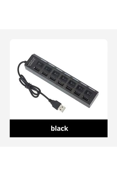 Choice Black Switch Extension Hub 7-port USB2.0 Hub Computer USB Extension Hub One Drag Seven USB2.0 Splitt