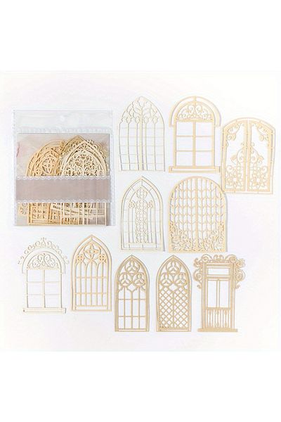 Choice C 10 pcs Vintage Lace Hollow Material Paper Butterfly Craft Paper Junk Journal Planner Decorative D.