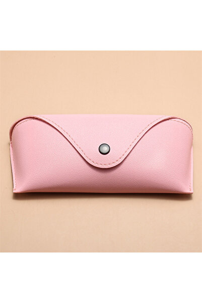 Choice Pink 1pc Durable PU Leather Glasses Case Sunglasses Solid Color Pouch ...