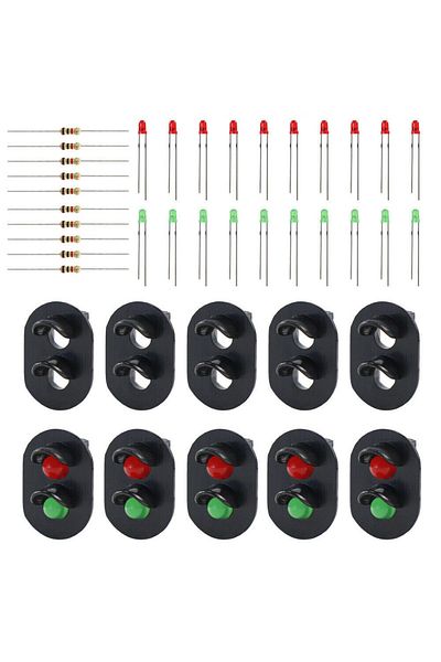 Choice 10pcs Signal Heads With 3mm Leds For Railway Signal Ho Or Oo Scale Building Construction Toys Mod...