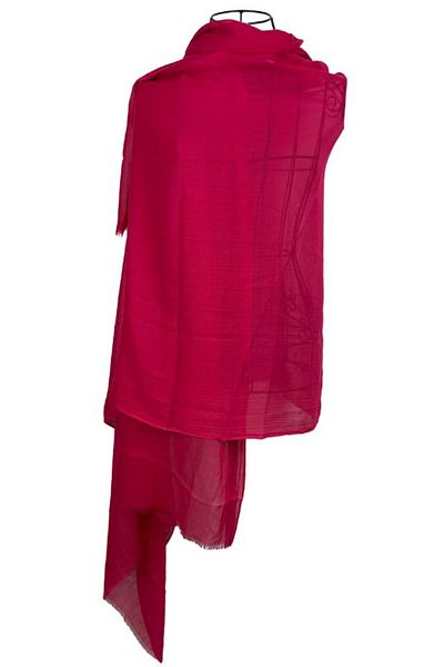 DACSHOP Women's scarf, plain 25VM, cyclamen 180 x 95 cm