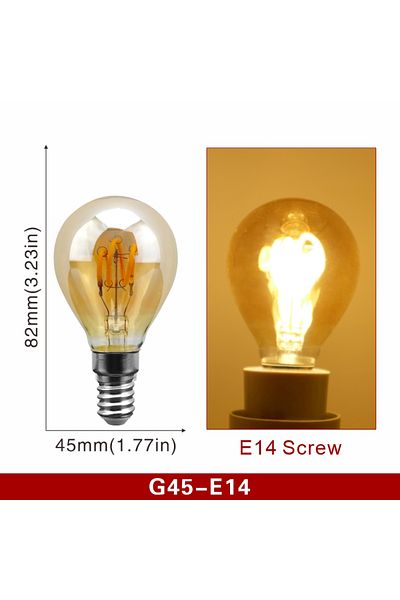 GOT LIANG 4W 220V Yes Warm white 2200K G45 E14 E14 E27 Retro LED Spiral Filament Light Bulb 4W Warm Yellow 220