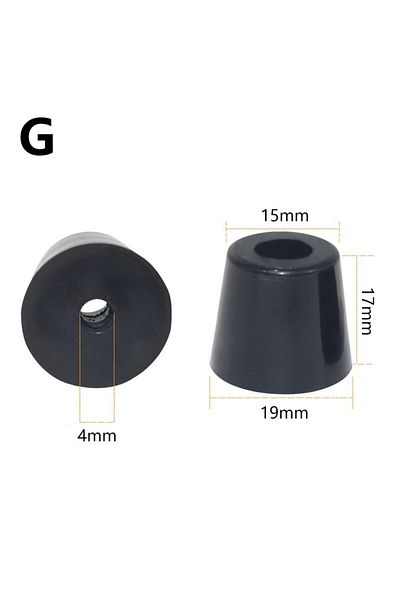 Choice G 10pcs Black Rubber Machine Feet Shock Pad Non-Slip Furniture Chair Floor Cabinet Table Leg Foot P.
