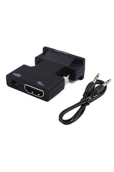 Choice <=0.5m Balck No Audio Cable Male to Female HDMI-compatible to VGA Adapter HD 1080P Audio Cable Conve