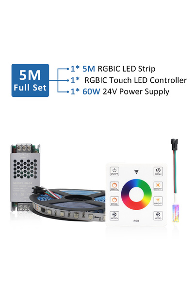 Choice مجموعة كاملة من مصابيح شريطية WS2811 RGB IC تعمل بالماء الجاري بجهد 24...