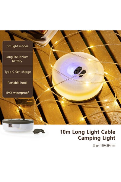 Choice مصباح تخييم أخضر من BISINNA مزود بسلك شحن USB، بقوة 1800 مللي أمبير/سا...