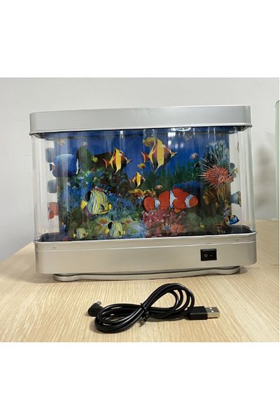 Choice WHITE Desktop aquarium fish tank decorative light, USB dynamic fish tank decorative light, aquarium