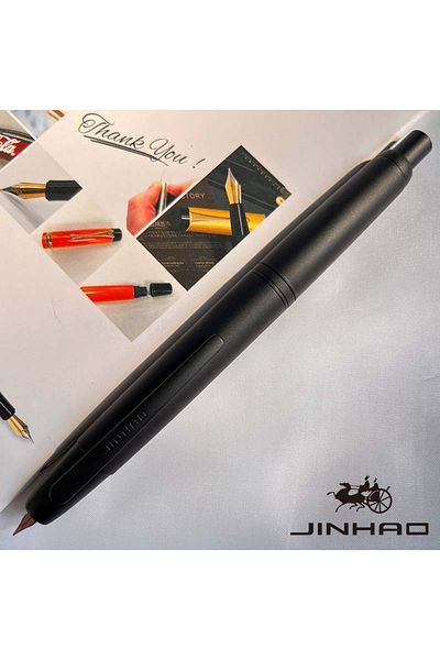 Choice Ef Matte Black Jinhao 10 Press Fountain Pen Retractable Ef/f Nib Metal With Clip Writing Ink Pen Con