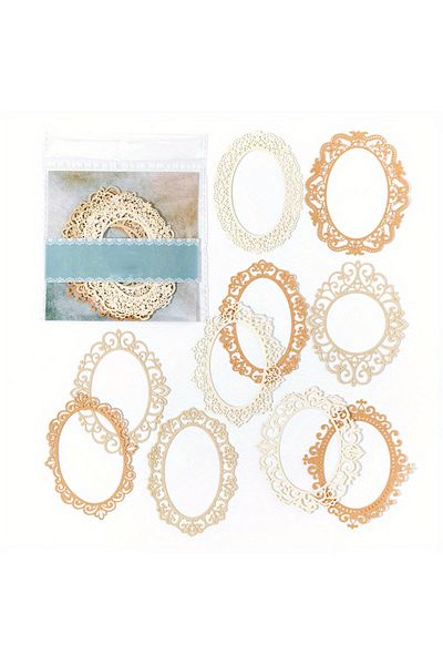 Choice E 10 pcs Vintage Lace Hollow Material Paper Butterfly Craft Paper Junk Journal Planner Decorative D.