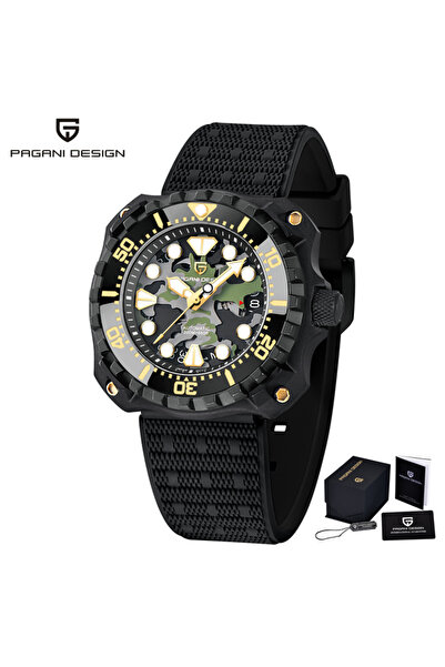 Choice ساعة باجاني ديزاين عسكرية ميكانيكية جديدة للرجال باللونين الأسود والأخ...