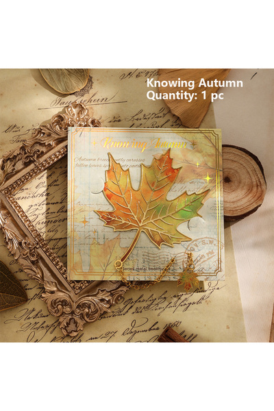Choice علامة مرجعية معدنية برونزية على شكل أوراق عتيقة من Knowing Autumn، قطع...