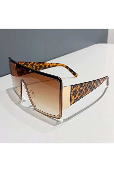 Choice نظارة شمسية نسائية أنيقة بإطار كبير شبه بني، قطعة واحدة، نظارات شمسية ...