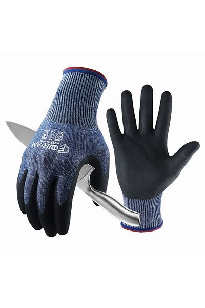 Choice M Blue 1pairs 1/3pair, Level ３cut-resistant Gloves, Firm Non-slip Grip, Heavy Duty Work, Durable & B