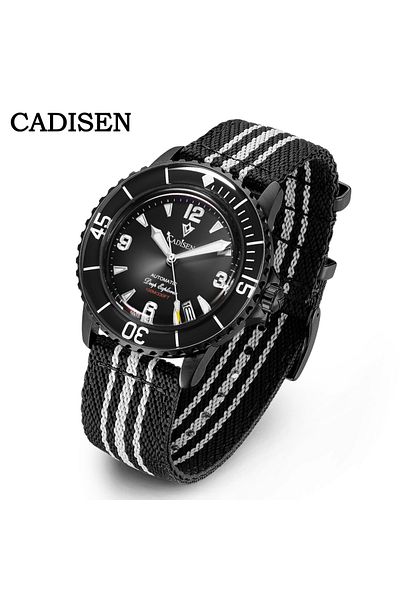 Choice Black CADISEN Deep Explorer 2025 New Automatic Mechanical Watch Man Canvas Strap Wristwatch MIYOTA