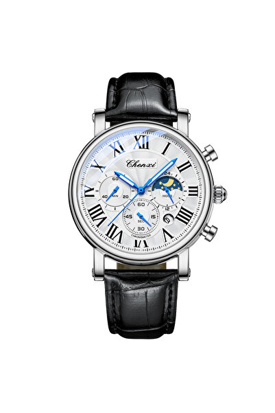 Choice ساعات رجالية CHENXI أنيقة باللونين الأسود والأبيض، ساعة كوارتز فاخرة م...