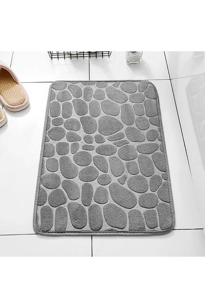 Choice 40x60cm type1 VIKAMA 40X60CM Coral Fleece Pebble Embossed Bathroom Non-Slip Floor Mat Bathroom Floor