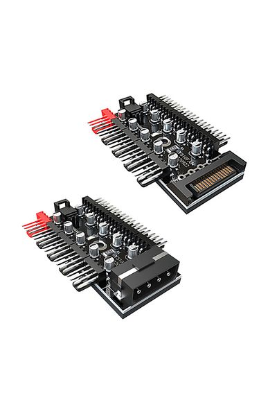 Choice 2Pcs Mixed Motherboard 1 to 10pin fan 4 Pin PWM Cooler Fan HUB Splitter Extension 12V Power Supply S