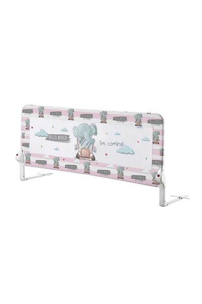 GUİMO Balustradă pliabilă pentru pat, Guimo, 120x48 cm, Salut lume, vin!, Decor elefant, roz