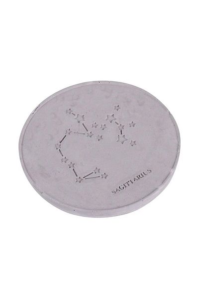 ceramics Suport pentru pahar, coaster, Constelatii stelare si semne zodiacale, 10 cm, Sagetator, alb