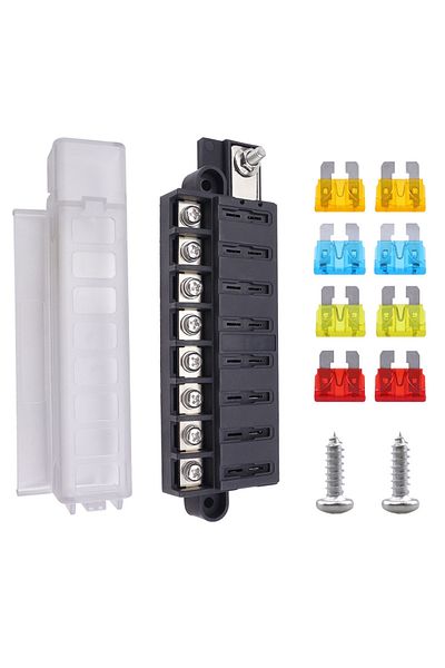 Choice Car Boat Fuse Box Holder With 8 Way Blade Fuse Holder Block & Warning Indicator 12V~24V Power Dis...