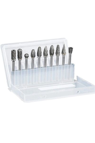 Choice 1 pack 10 PCs 1/8" Shank Tungsten Carbide Milling Cutter Rotary Tool Burr Double Diamond Cut Rotary