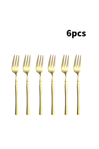 Choice شوكة ذهبية مكونة من 6 قطع، 4/8/12 قطعة من الفولاذ المقاوم للصدأ، شوكة حلوى ذهبية مرآة، شوكة شاي مناسبة لمطاعم الفنادق