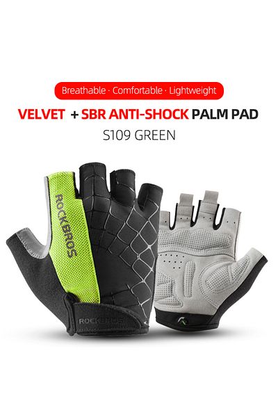 Choice XL S109G ROCKBROS Cycling Bike Gloves Half Finger Shockproof Breathable MTB Mountain Bicycle Sports