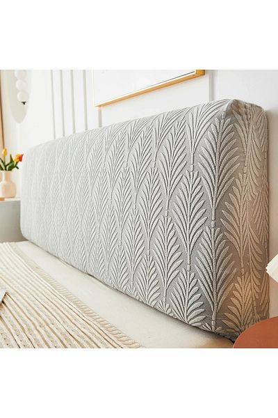 Choice L200cm H50-60cm XL A5 Bedhead cover 1pc Jacquard Bed Headboard Cover Solid Color Elastic Bed Head S