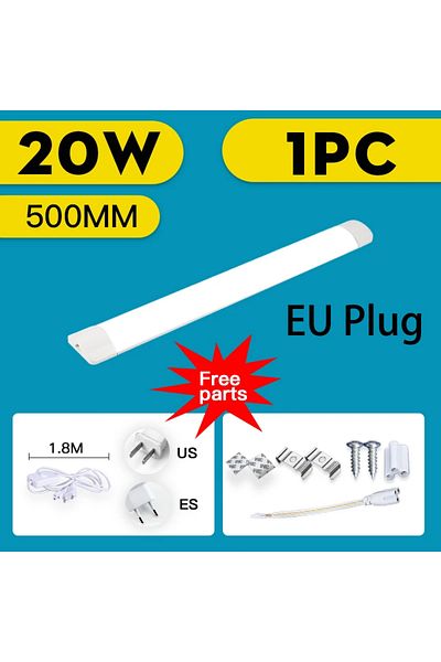 CANMEIJIA Cold White EU plug 1PC 20W Led Tube Light 85-265v 10W 20W Led Bar Lamp 30/50CM Tube Ceiling Wall Lam