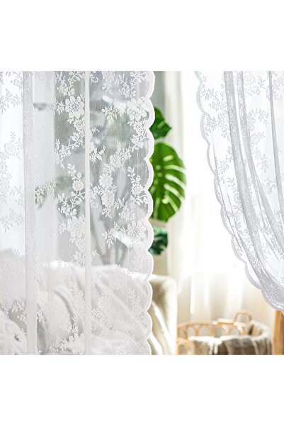 Choice ستائر دانتيل بيضاء شفافة، قطعة واحدة، دانتيل ثابتة، مقاس 70×120 سم، مث...