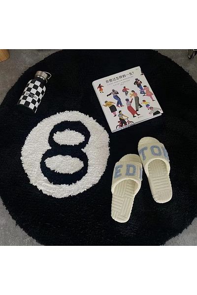 Choice 80X80 cm LAKEA Halloween 8 Ball Rug Indoor Home Decoration Spooky Halloween Gifts 8 Ball Accent Roun