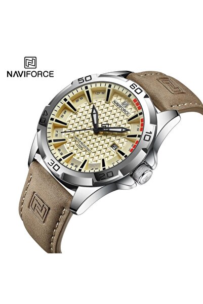 Choice 8023 Silver brown NAVIFORCE Men Casual Sport Military Quartz Calendar ...