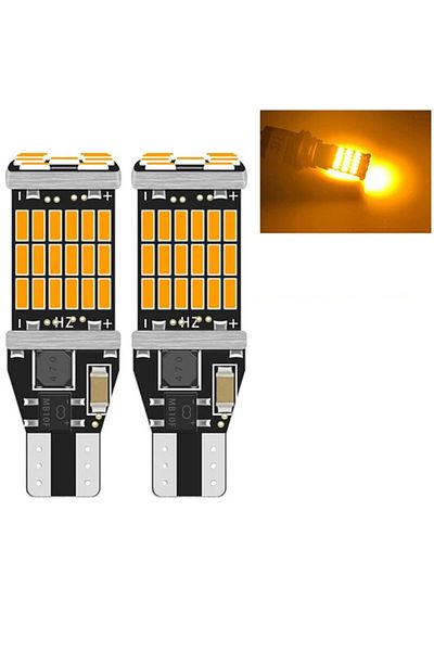 Choice AMber 2PCS Canbus T15 W16W WY16W LED Bulbs 4014 45SMD For Auto Bcakup Reverse Lamp Car Tail Brake Bu