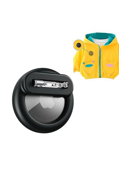 Choice Black-1pcs Silicone Airtag Holder for Kids with Safety Pins AirTag GPS Tracker Case for Children Eld