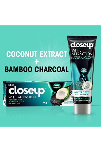 Closeup White Attraction Coconut Extract & Bamboo Charcoal Toothpaste Natural Whitening & Freshness