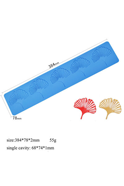 Choice قوالب كيك فوندانت سيليكون على شكل ورقة شجر الجنكة مستطيلة الشكل