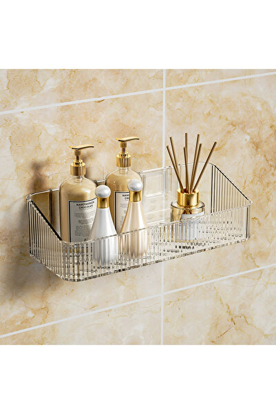 Choice رف تخزين مستحضرات التجميل الشفاف المثبت على الحائط من البلاستيك لا يحت...