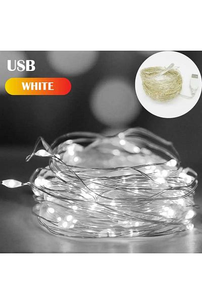 Choice 5m 50LED White 5M/10M USB Fairy Light New Year LED Christmas Light Waterproof Copper Wire String Lig