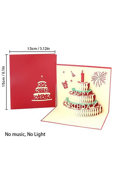 Choice Cake 1 Cake Creative Greeting Card Happy Birthday Party Gift Message Cards Party Gifts 3D Happy Birt