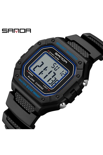Choice Black Blue SANDA 2156 Fashion Mens Watch Military Water Resistant Sport Watches Army Big Dial Led Di