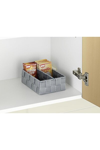 Saban 2 Compartments, Kitchen Organizer Basket Gray 13 X 6 X 18 cm
