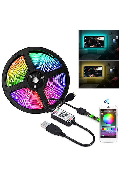 Choice 4m full set Bluetooth USB 5V RGB LED Strip Light 5050 Controller 1M 2M 3M 4M 5M Flexible Diode Lamp